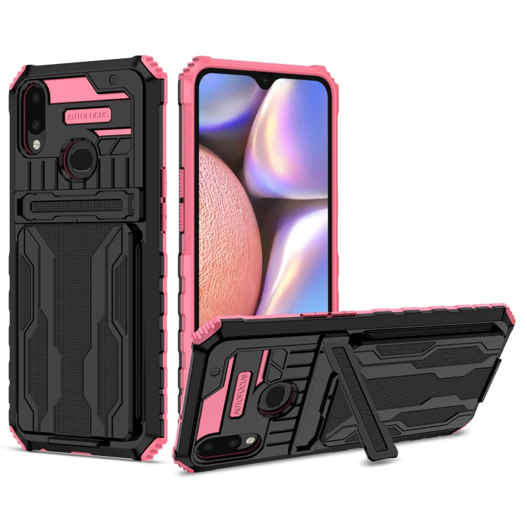 For Samsung Galaxy A10s Armor Card PC + TPU Shockproof Case with Card Slot & Invisible Holder