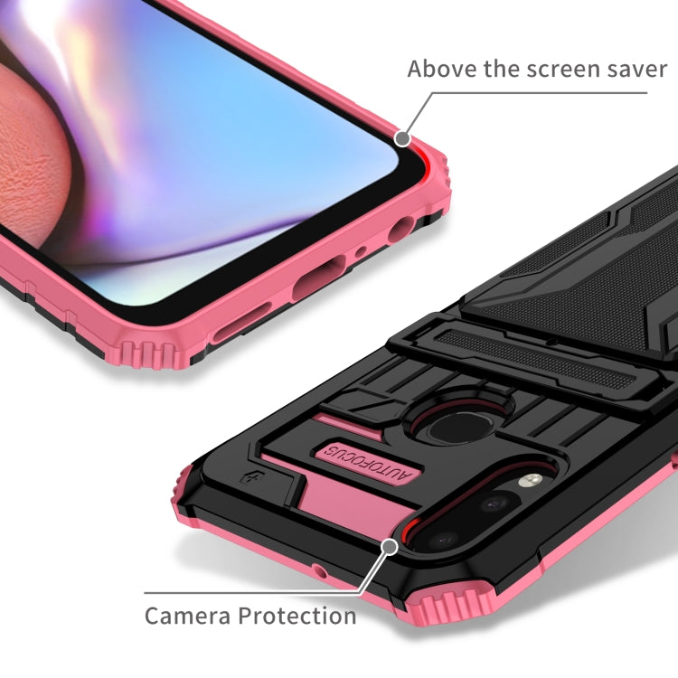 For Samsung Galaxy A10s Armor Card PC + TPU Shockproof Case with Card Slot & Invisible Holder