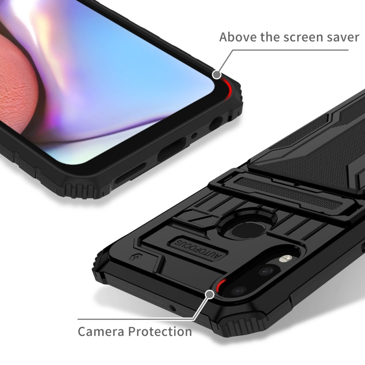 For Samsung Galaxy A10s Armor Card PC + TPU Shockproof Case with Card Slot & Invisible Holder