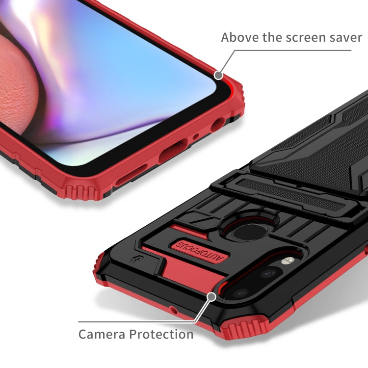 For Samsung Galaxy A10s Armor Card PC + TPU Shockproof Case with Card Slot & Invisible Holder