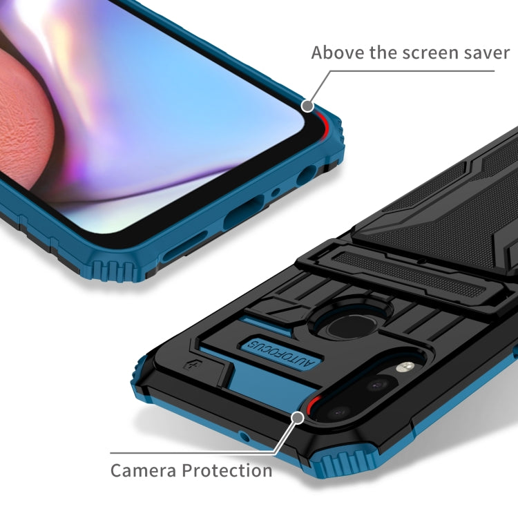 For Samsung Galaxy A10s Armor Card PC + TPU Shockproof Case with Card Slot & Invisible Holder