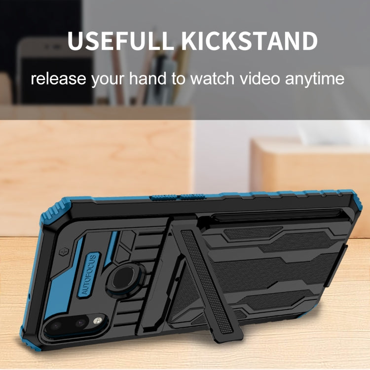 For Samsung Galaxy A10s Armor Card PC + TPU Shockproof Case with Card Slot & Invisible Holder