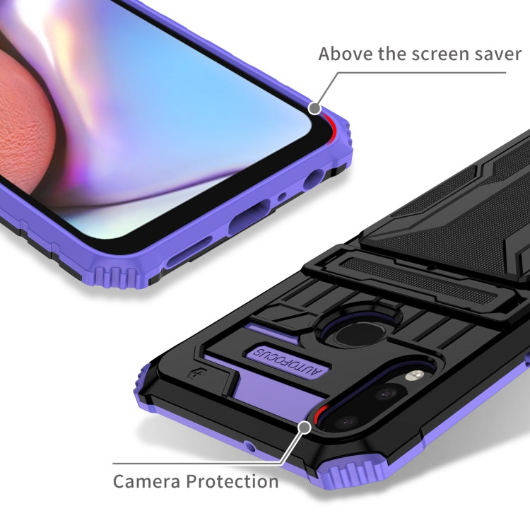 For Samsung Galaxy A10s Armor Card PC + TPU Shockproof Case with Card Slot & Invisible Holder