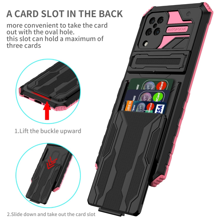 For Samsung Galaxy A12 5G Armor Card PC + TPU Shockproof Case with Card Slot & Invisible Holder