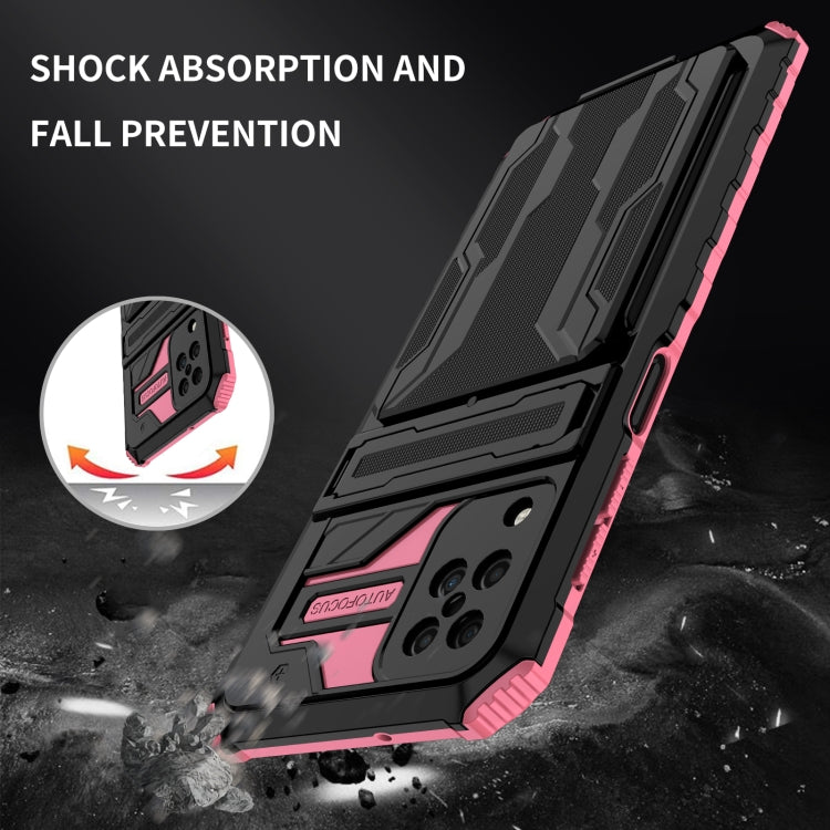 For Samsung Galaxy A12 5G Armor Card PC + TPU Shockproof Case with Card Slot & Invisible Holder