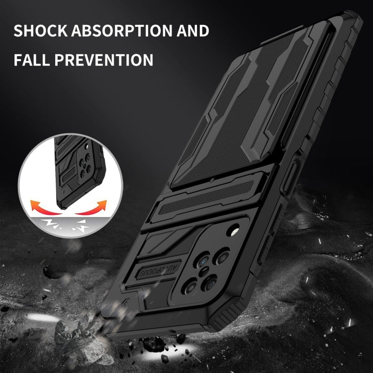 For Samsung Galaxy A12 5G Armor Card PC + TPU Shockproof Case with Card Slot & Invisible Holder