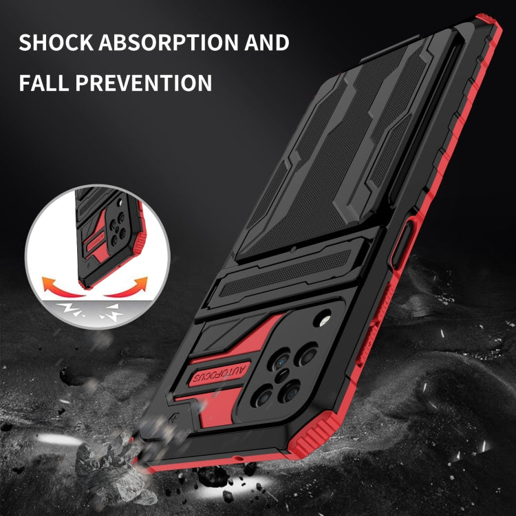 For Samsung Galaxy A12 5G Armor Card PC + TPU Shockproof Case with Card Slot & Invisible Holder