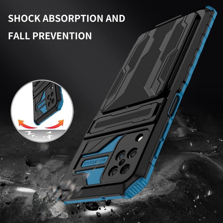 For Samsung Galaxy A12 5G Armor Card PC + TPU Shockproof Case with Card Slot & Invisible Holder