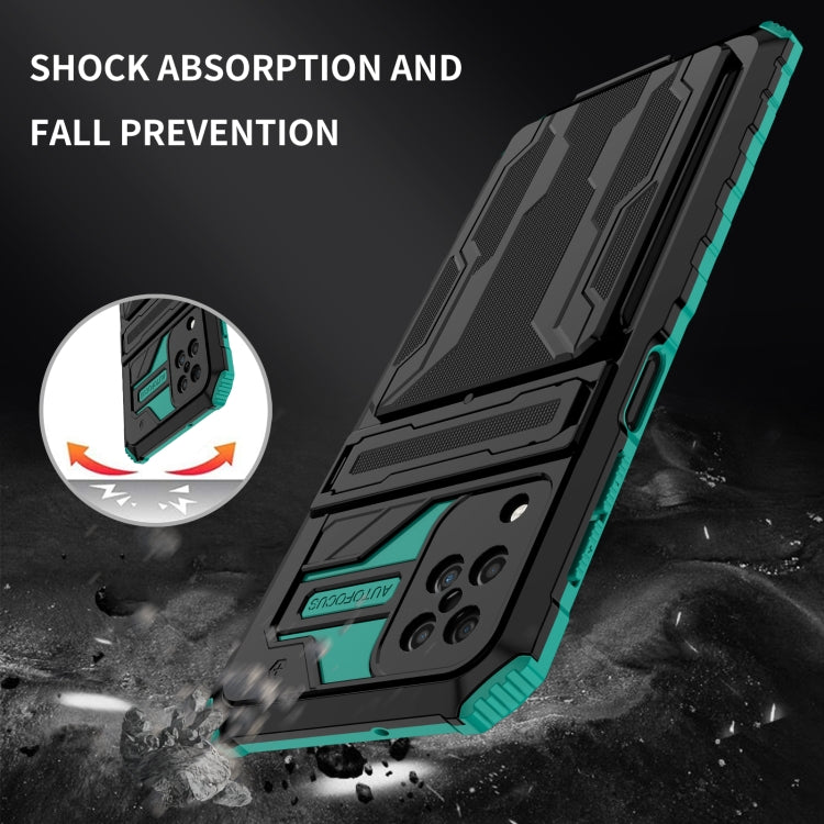 For Samsung Galaxy A12 5G Armor Card PC + TPU Shockproof Case with Card Slot & Invisible Holder