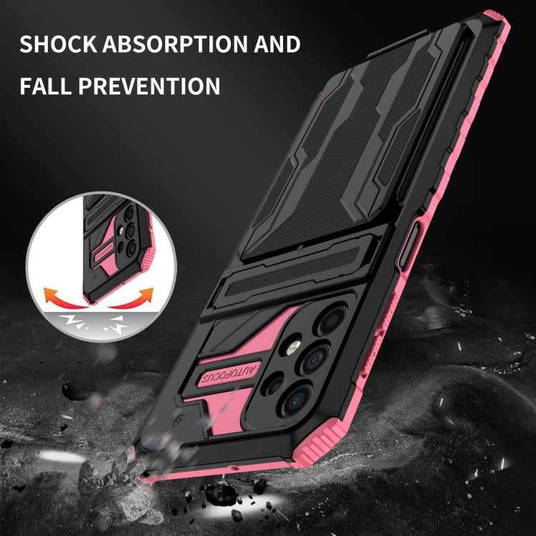 For Samsung Galaxy A32 5G Armor Card PC + TPU Shockproof Case with Card Slot & Invisible Holder