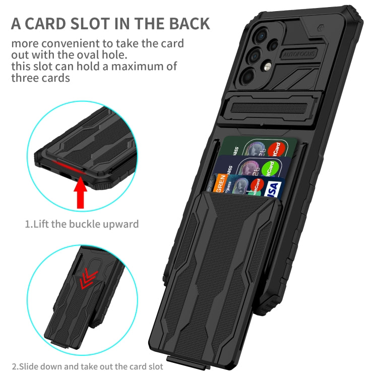 For Samsung Galaxy A32 5G Armor Card PC + TPU Shockproof Case with Card Slot & Invisible Holder