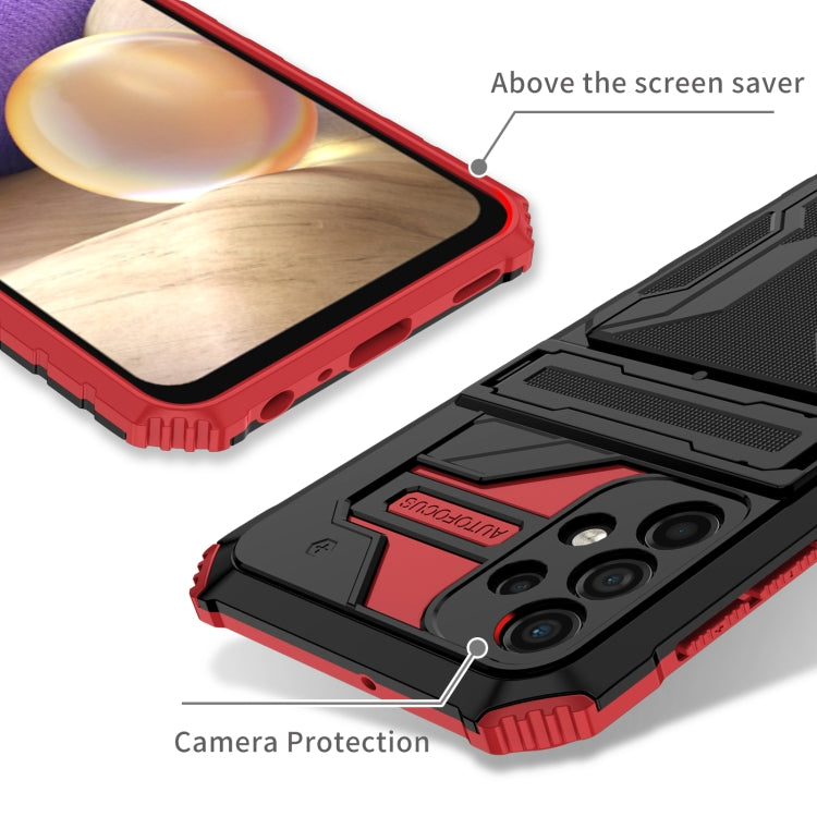 For Samsung Galaxy A32 5G Armor Card PC + TPU Shockproof Case with Card Slot & Invisible Holder