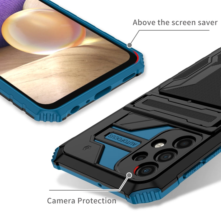 For Samsung Galaxy A32 5G Armor Card PC + TPU Shockproof Case with Card Slot & Invisible Holder