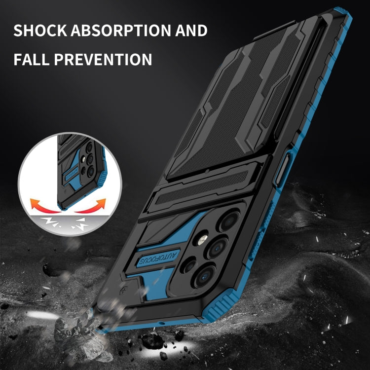 For Samsung Galaxy A32 5G Armor Card PC + TPU Shockproof Case with Card Slot & Invisible Holder