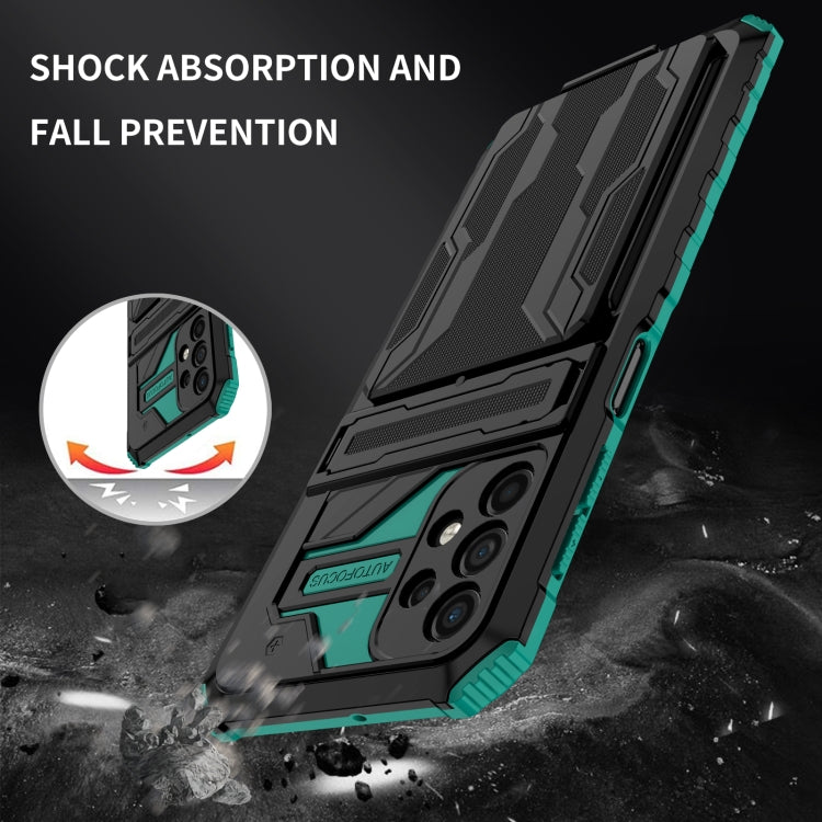 For Samsung Galaxy A32 5G Armor Card PC + TPU Shockproof Case with Card Slot & Invisible Holder