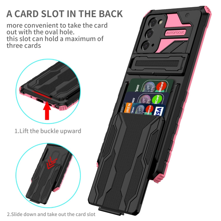 For Samsung Galaxy Note 20 Armor Card PC + TPU Shockproof Case with Card Slot & Invisible Holder