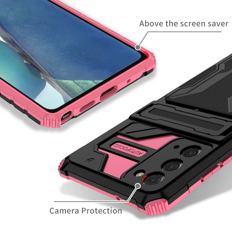 For Samsung Galaxy Note 20 Armor Card PC + TPU Shockproof Case with Card Slot & Invisible Holder