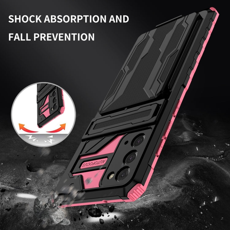 For Samsung Galaxy Note 20 Armor Card PC + TPU Shockproof Case with Card Slot & Invisible Holder