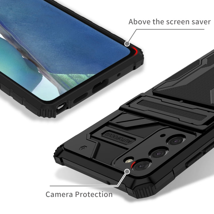 For Samsung Galaxy Note 20 Armor Card PC + TPU Shockproof Case with Card Slot & Invisible Holder