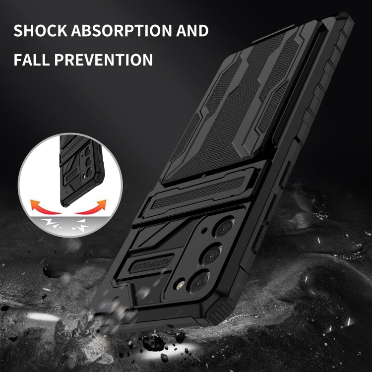 For Samsung Galaxy Note 20 Armor Card PC + TPU Shockproof Case with Card Slot & Invisible Holder