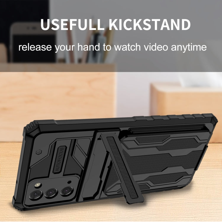 For Samsung Galaxy Note 20 Armor Card PC + TPU Shockproof Case with Card Slot & Invisible Holder