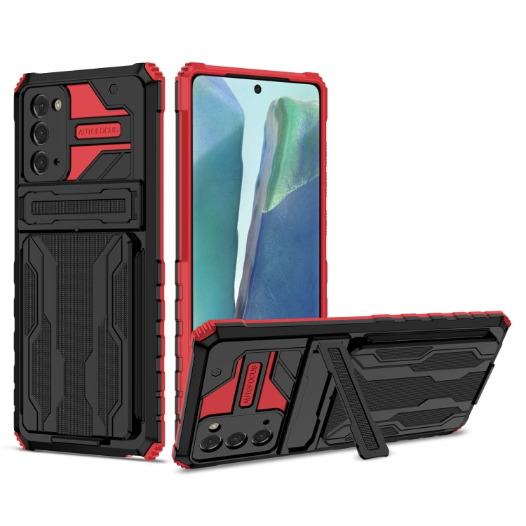 For Samsung Galaxy Note 20 Armor Card PC + TPU Shockproof Case with Card Slot & Invisible Holder