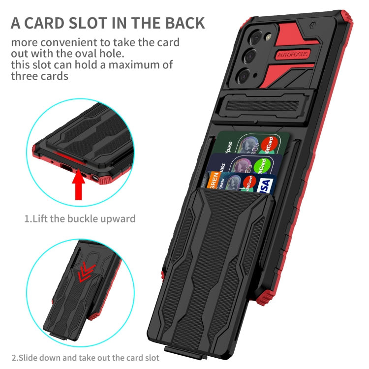 For Samsung Galaxy Note 20 Armor Card PC + TPU Shockproof Case with Card Slot & Invisible Holder