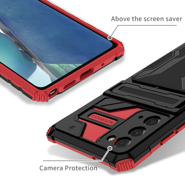 For Samsung Galaxy Note 20 Armor Card PC + TPU Shockproof Case with Card Slot & Invisible Holder
