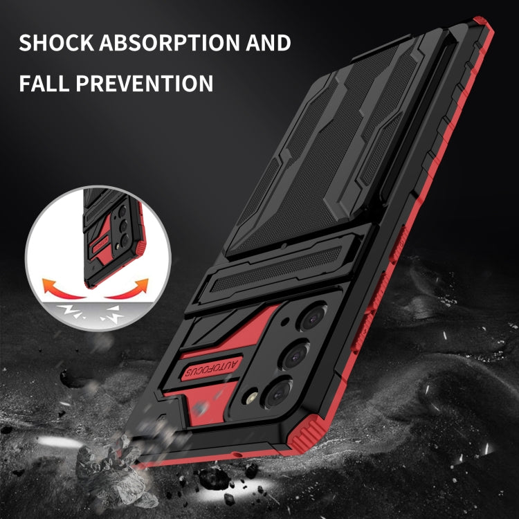 For Samsung Galaxy Note 20 Armor Card PC + TPU Shockproof Case with Card Slot & Invisible Holder