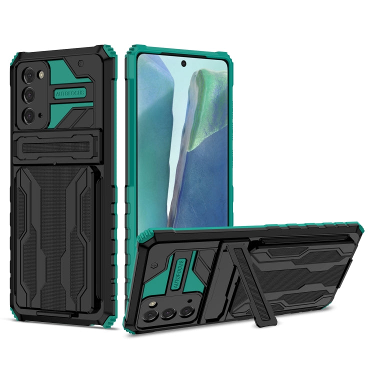 For Samsung Galaxy Note 20 Armor Card PC + TPU Shockproof Case with Card Slot & Invisible Holder