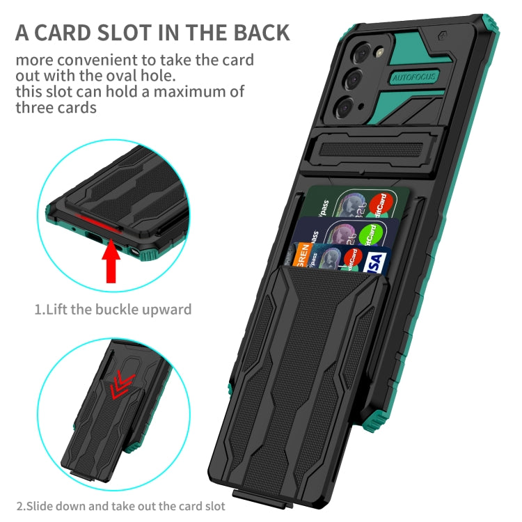 For Samsung Galaxy Note 20 Armor Card PC + TPU Shockproof Case with Card Slot & Invisible Holder