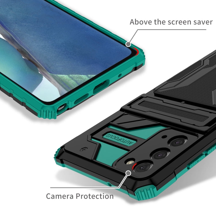For Samsung Galaxy Note 20 Armor Card PC + TPU Shockproof Case with Card Slot & Invisible Holder
