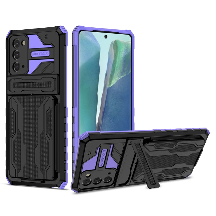 For Samsung Galaxy Note 20 Armor Card PC + TPU Shockproof Case with Card Slot & Invisible Holder