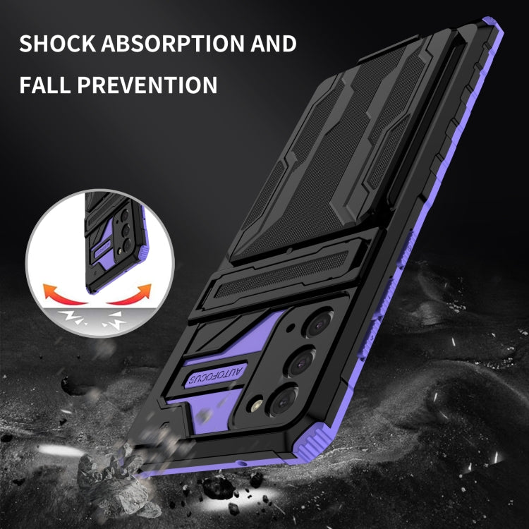 For Samsung Galaxy Note 20 Armor Card PC + TPU Shockproof Case with Card Slot & Invisible Holder