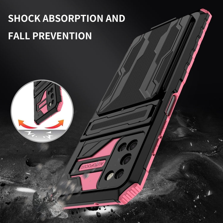 For Samsung Galaxy A03s 166mm Armor Card PC + TPU Shockproof Case with Card Slot & Invisible Holder