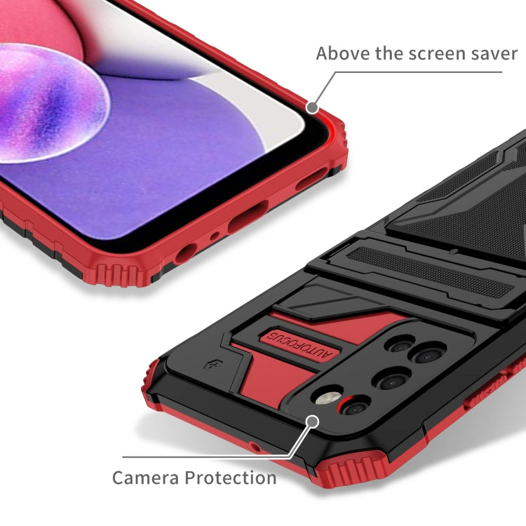 For Samsung Galaxy A03s 166mm Armor Card PC + TPU Shockproof Case with Card Slot & Invisible Holder
