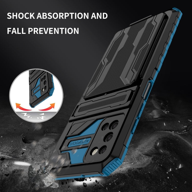 For Samsung Galaxy A03s 166mm Armor Card PC + TPU Shockproof Case with Card Slot & Invisible Holder