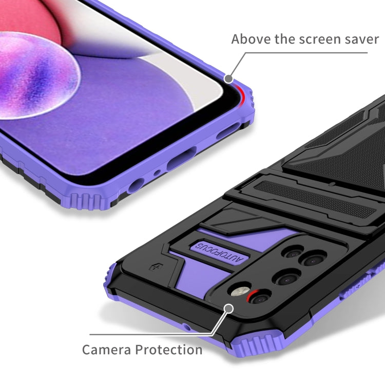 For Samsung Galaxy A03s 166mm Armor Card PC + TPU Shockproof Case with Card Slot & Invisible Holder