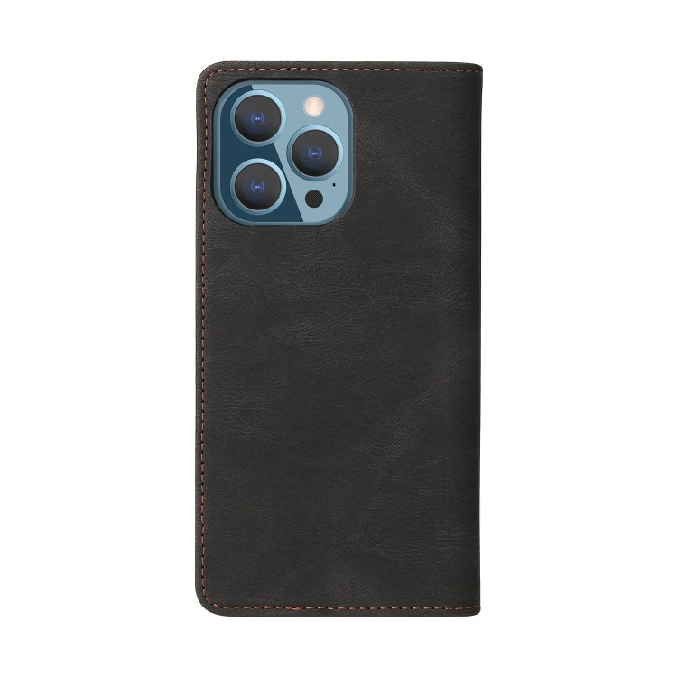 For iPhone 13 Pro Max Simple Suction Closure Horizontal Flip Leather Case with Holder & Card Slot & Wallet