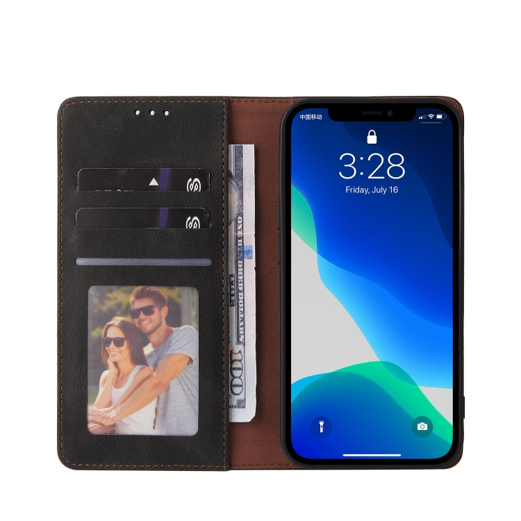For iPhone 13 Pro Max Simple Suction Closure Horizontal Flip Leather Case with Holder & Card Slot & Wallet
