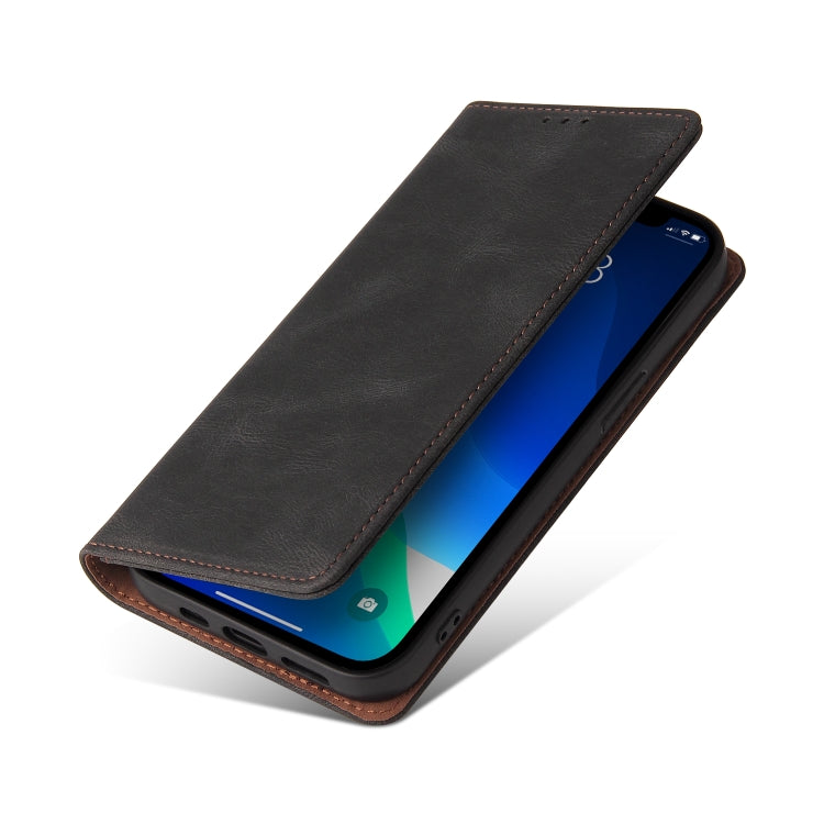 For iPhone 13 Pro Max Simple Suction Closure Horizontal Flip Leather Case with Holder & Card Slot & Wallet