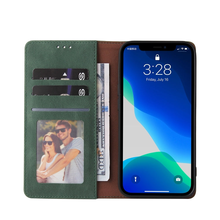 For iPhone 13 Pro Max Simple Suction Closure Horizontal Flip Leather Case with Holder & Card Slot & Wallet