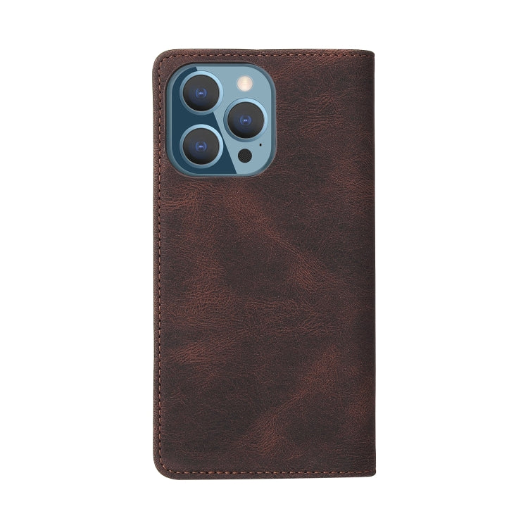 For iPhone 13 Pro Max Simple Suction Closure Horizontal Flip Leather Case with Holder & Card Slot & Wallet