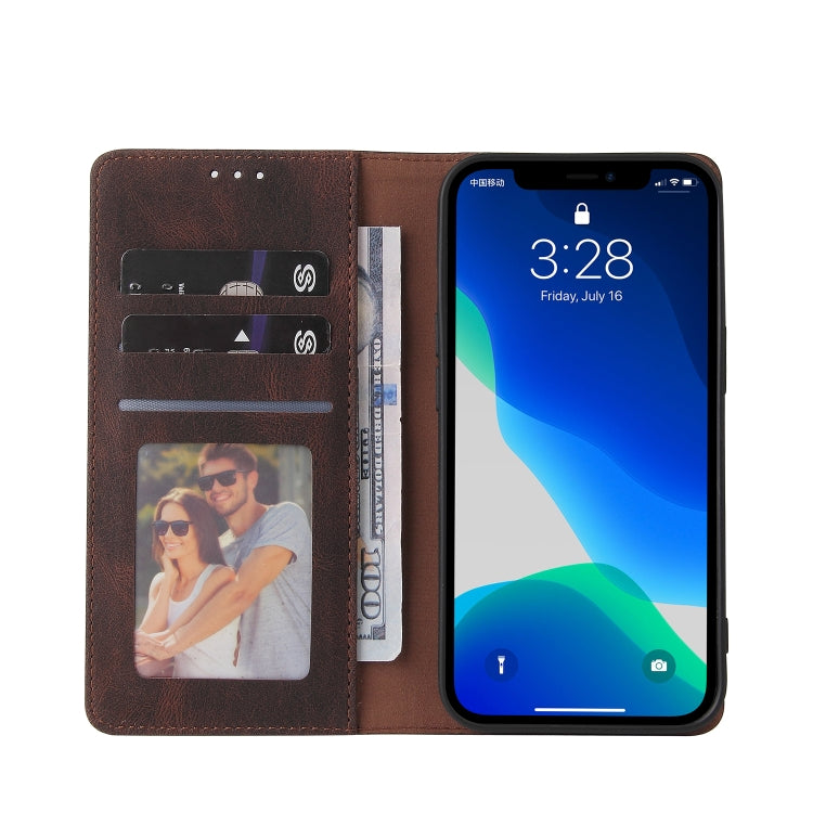 For iPhone 13 Pro Max Simple Suction Closure Horizontal Flip Leather Case with Holder & Card Slot & Wallet