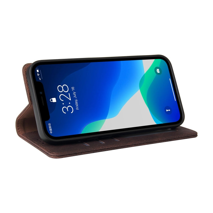 For iPhone 13 Pro Max Simple Suction Closure Horizontal Flip Leather Case with Holder & Card Slot & Wallet