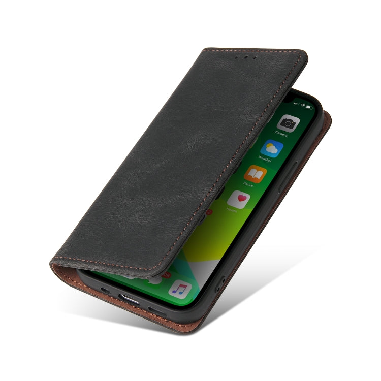 For iPhone 13 mini Simple Suction Closure Horizontal Flip Leather Case with Holder & Card Slot & Wallet