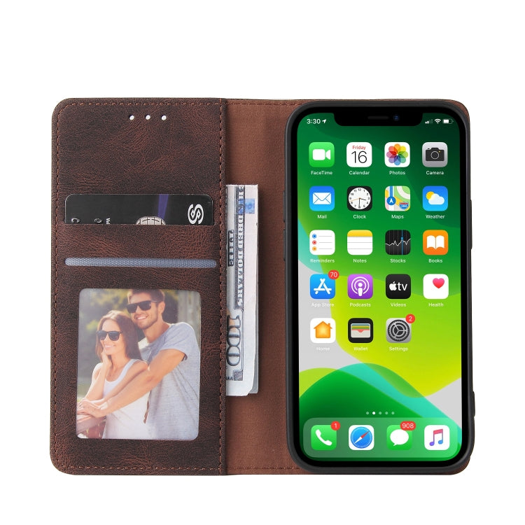 For iPhone 13 mini Simple Suction Closure Horizontal Flip Leather Case with Holder & Card Slot & Wallet