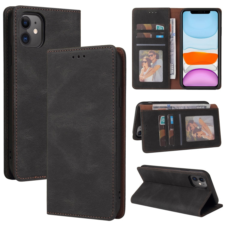 Simple Suction Closure Horizontal Flip Leather Case with Holder & Card Slot & Wallet For iPhone 11