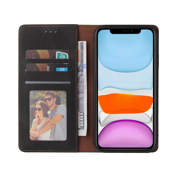 Simple Suction Closure Horizontal Flip Leather Case with Holder & Card Slot & Wallet For iPhone 11