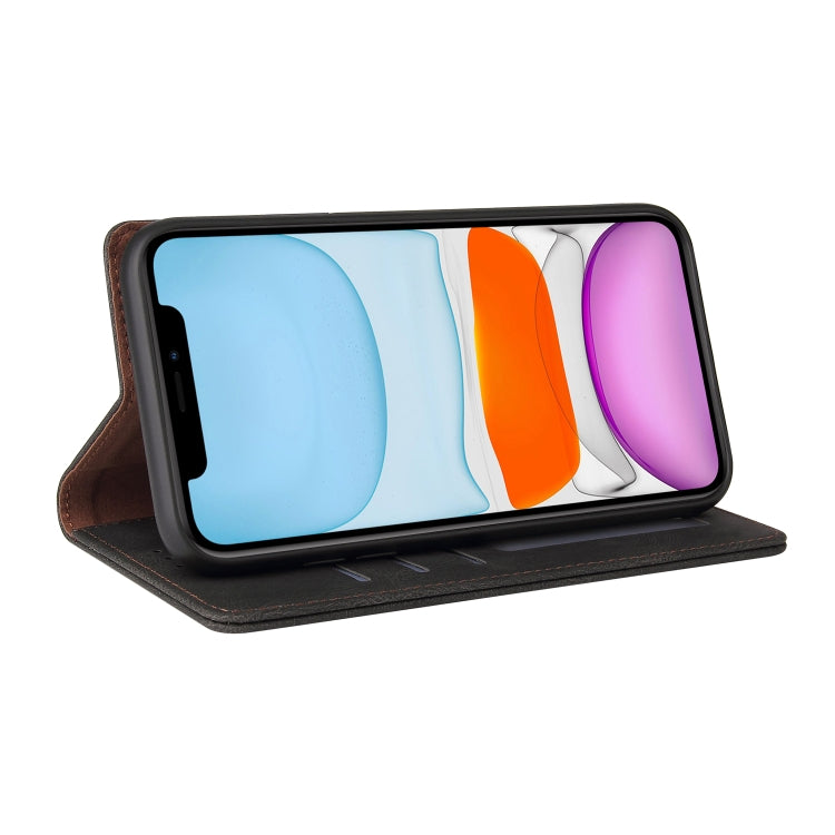 Simple Suction Closure Horizontal Flip Leather Case with Holder & Card Slot & Wallet For iPhone 11
